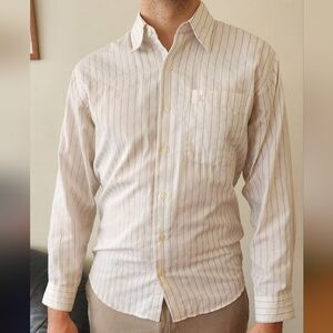 John Langford White Striped Shirt